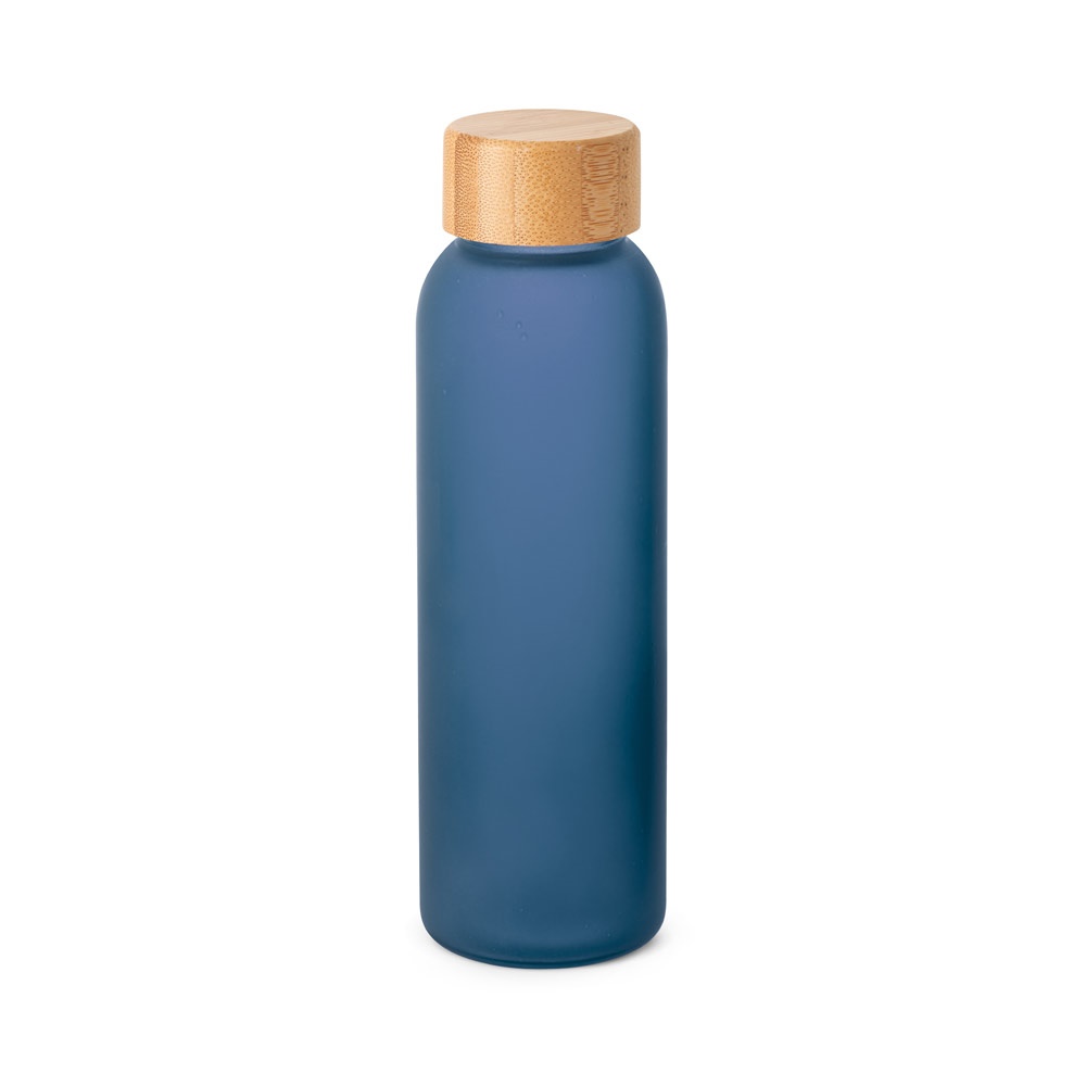 LILLARD GLASS. 520 ml gematteerde glazen fles - voor bedrijven en relatiegeschenken - Royal Blauw