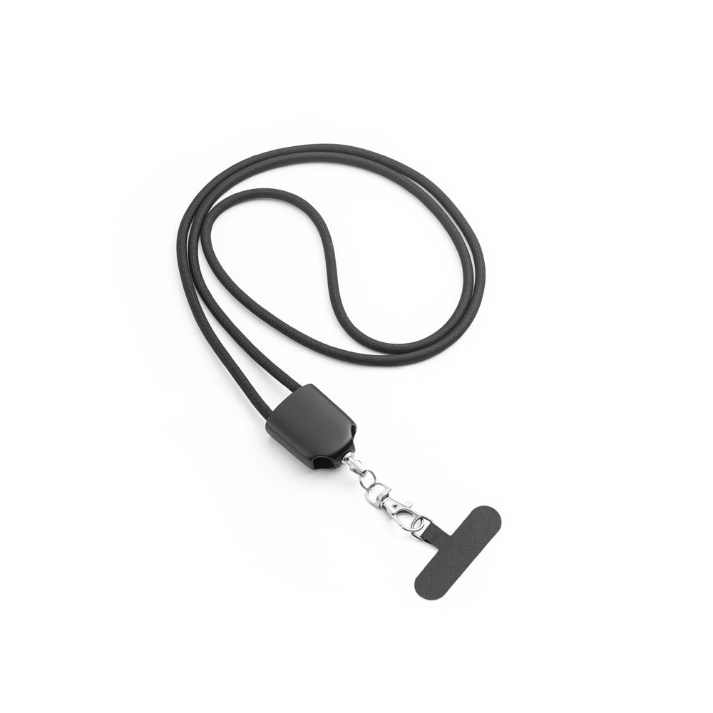 ZEWAIL. Lanyard met meegeleverde smartphonehouder, USB-C-kabel en diverse adapters van gerecycled ABS en gerecycled TPE