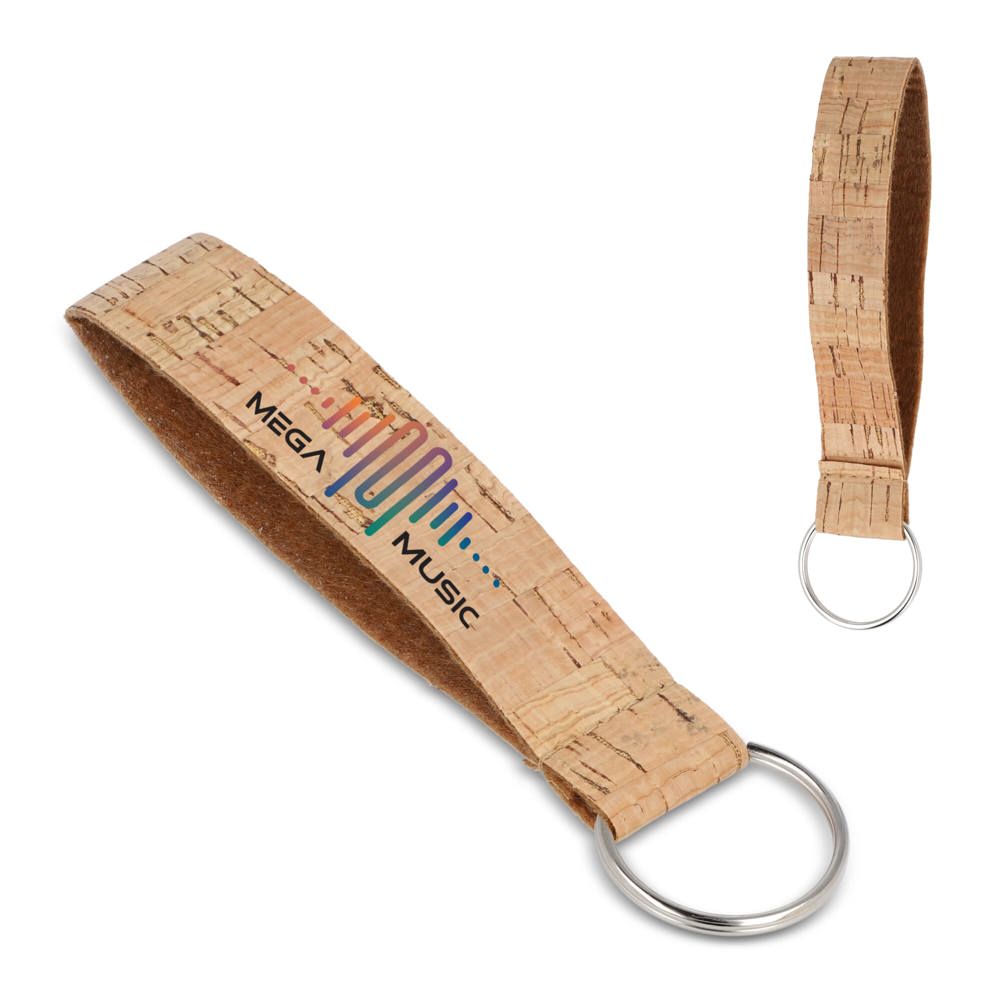 Kurken polsband met sleutelhanger - met logo of onbedrukt bestellen