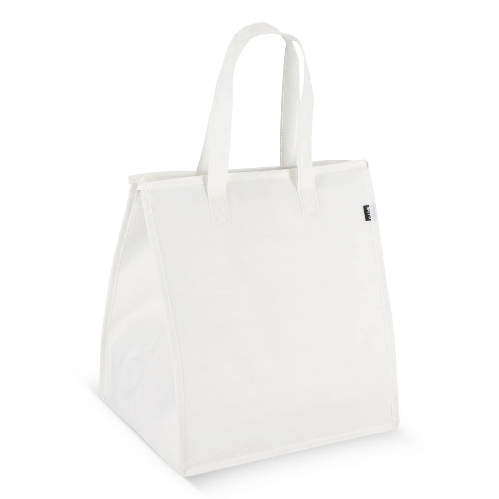 R-PET koeltas, non-woven, 33 x 25,5 x 37 cm, 75 g/m² - met logo of onbedrukt bestellen - Wit