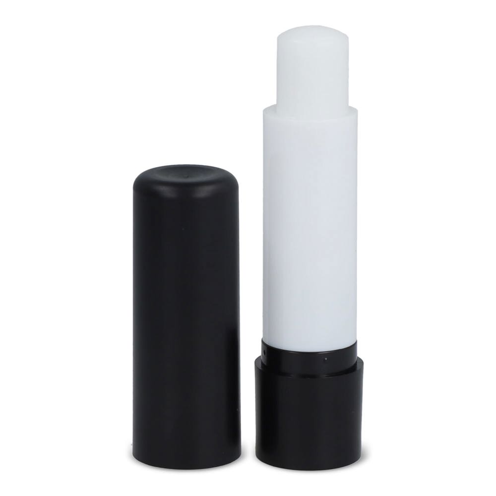 Klassieke lippenbalsemstick gerecycled materiaal - bedrukt of onbedrukt verkrijgbaar - Ecru / Zwart