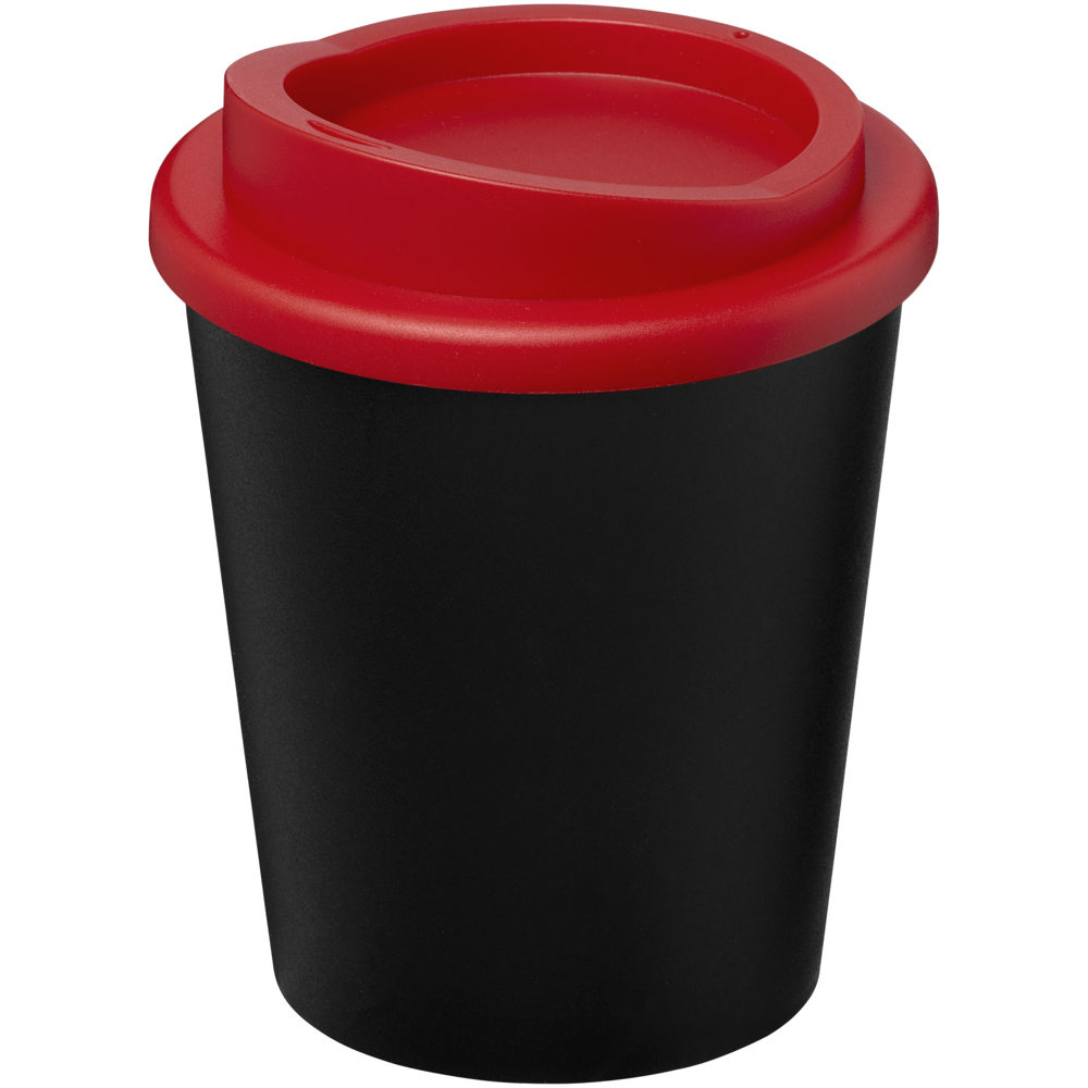 Americano® Espresso Eco 250 ml gerecyclede beker - met logo of onbedrukt bestellen - Zwart, Rood