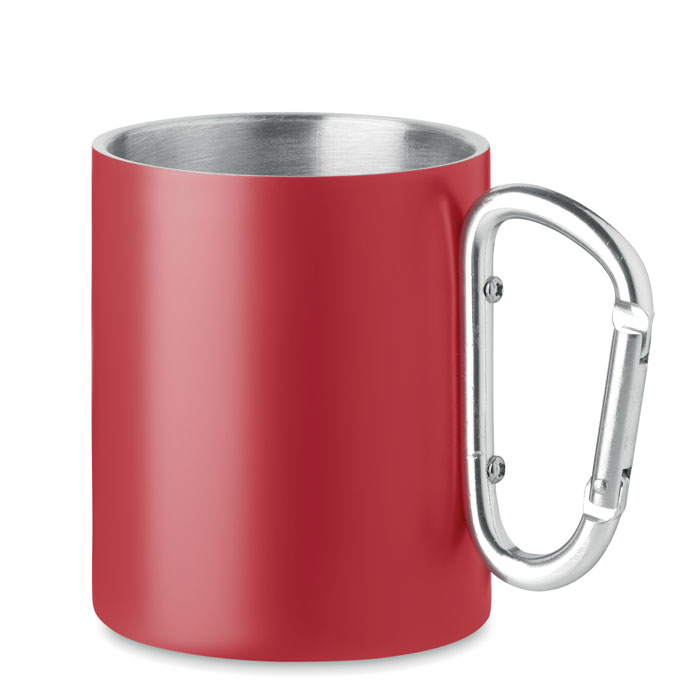 TRUMBA - Metalen mok dubbelwandig 300ml - voor bedrijven en relatiegeschenken - Rood