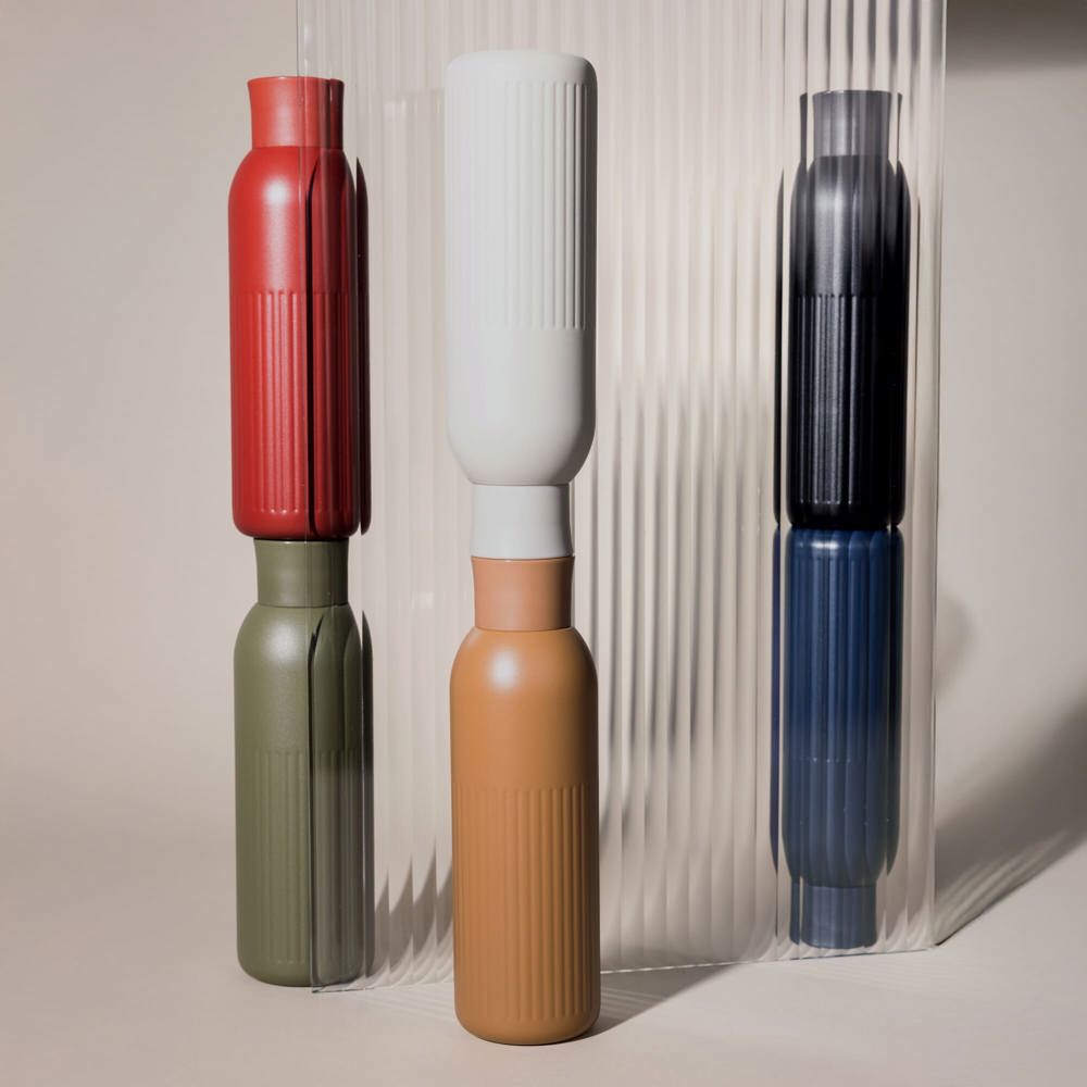 Sagaform Tekla Push stalen fles met druk dop gerecycled) 500 ml
