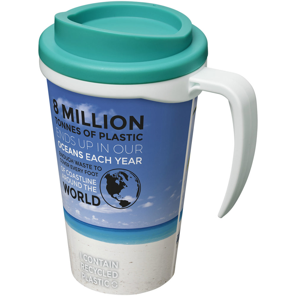 Brite Americano® grande 350 ml geïsoleerde beker - voor bedrijven en relatiegeschenken - Wit, Aqua