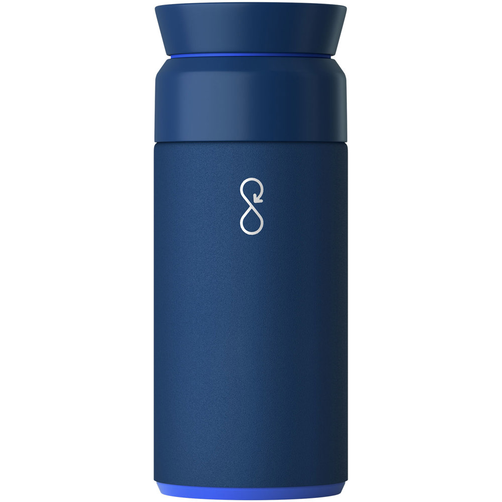 Ocean Bottle thermosfles van 350 ml - bedrukt of onbedrukt verkrijgbaar - Oceaanblauw
