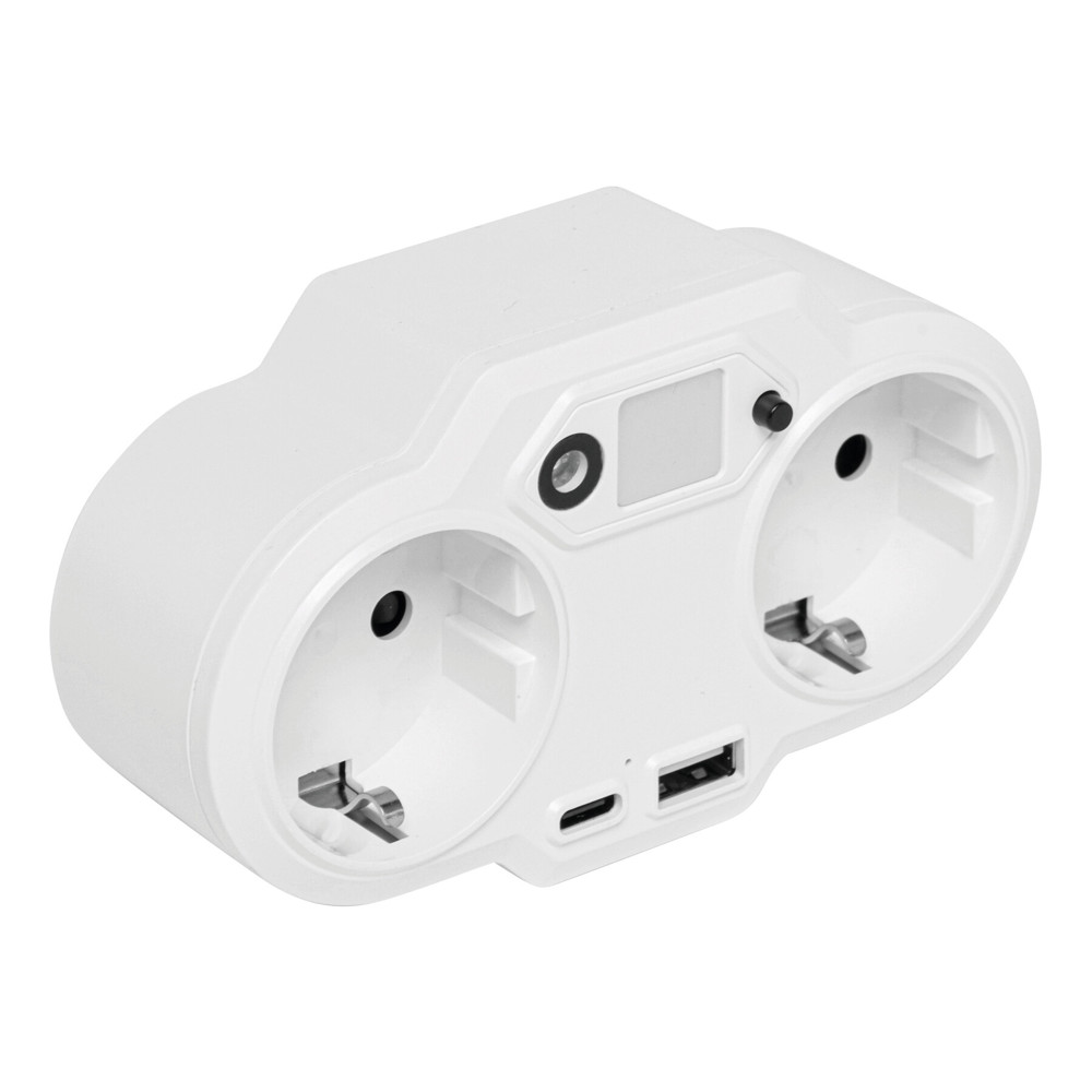 ENDLESS POWER NIGHT - USB-adapterstekker voeding met nachtlampje - voor bedrijven en relatiegeschenken