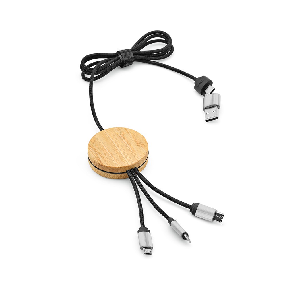 Feynman kabel rPET 3 in 1 - Zwart