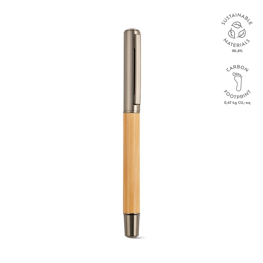 Aeschylus Pen Gerecycled Roestvrij Staal Blauwe inkt - Gun Metaal - met logo of onbedrukt bestellen
