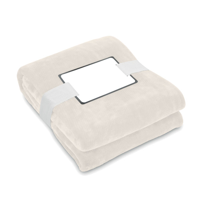 LOGAN - RPET fleecedeken 280gr/m² - voor bedrijven en relatiegeschenken - Beige
