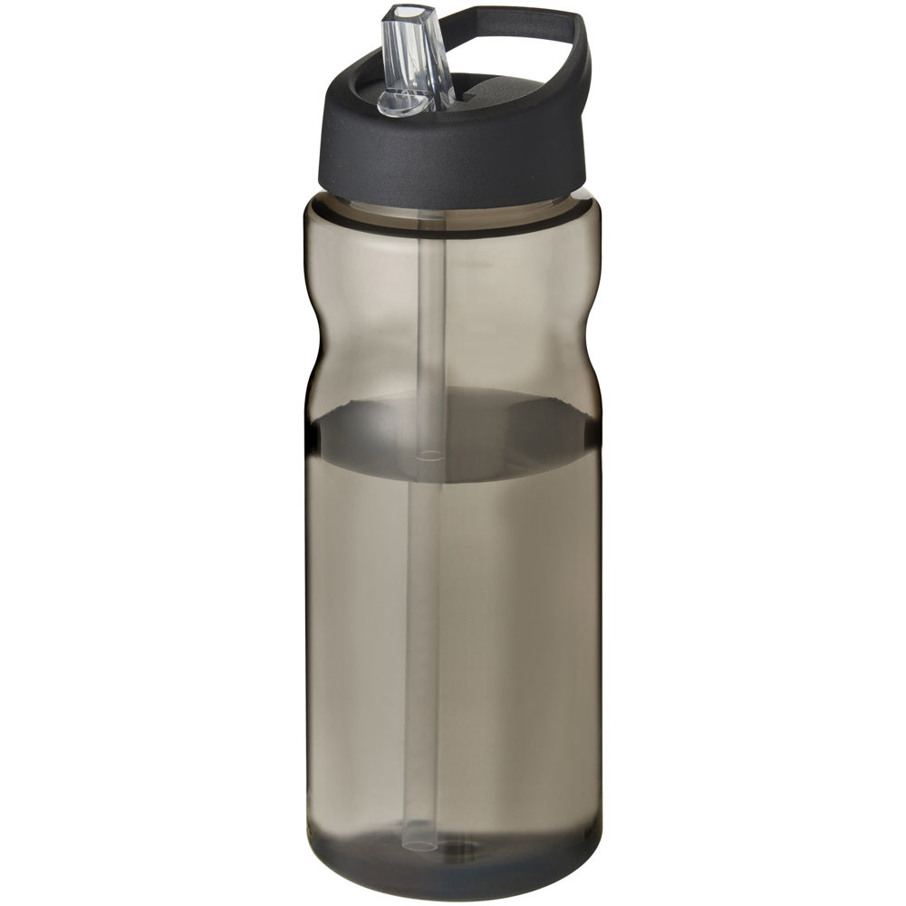 H2O Active® Eco Base 650 ml sportfles met tuitdeksel - bedrukt of onbedrukt verkrijgbaar - Houtskool, Zwart