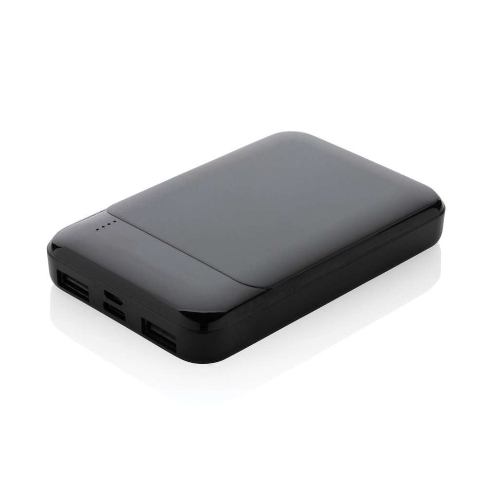 RCS gerecycled plastic 5.000 mAh powerbank - kopen of bedrukken - zwart (± PMS Black)