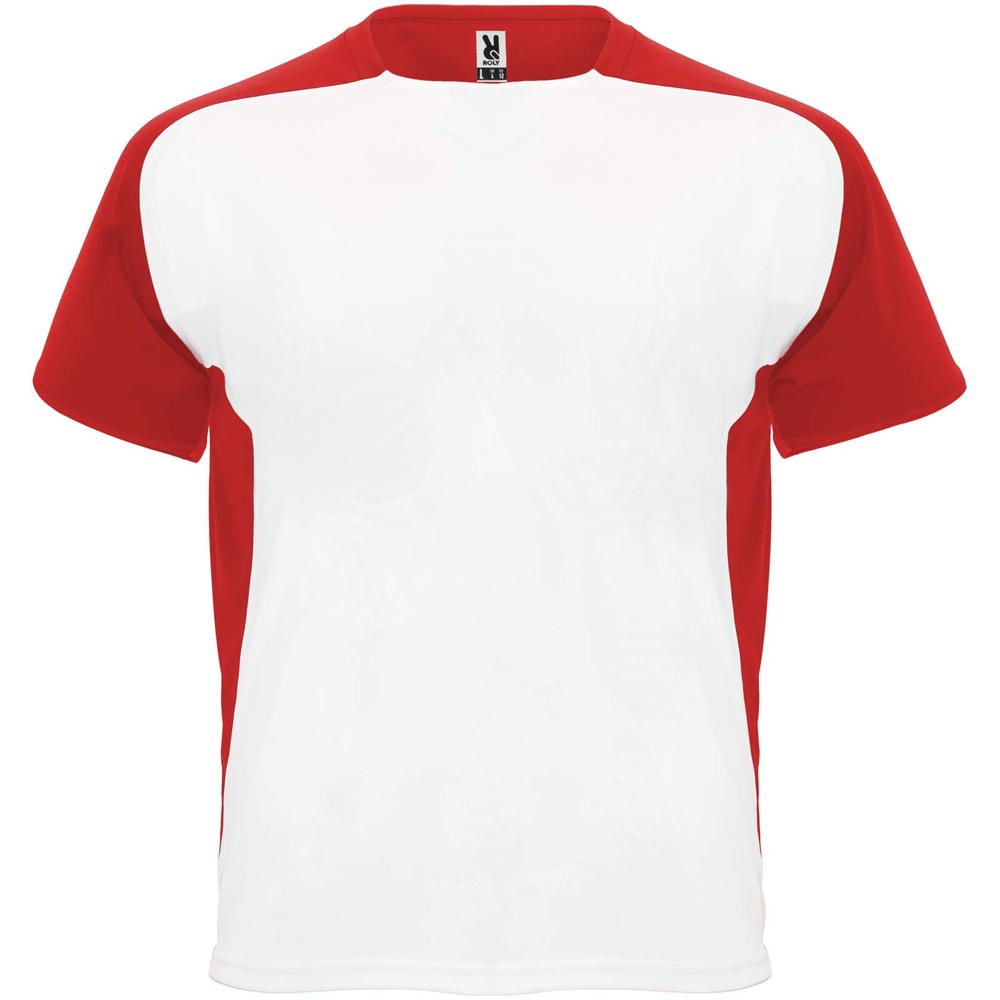 Bugatti unisex sportshirt met korte mouwen - voor bedrijven en relatiegeschenken - Wit, Rood