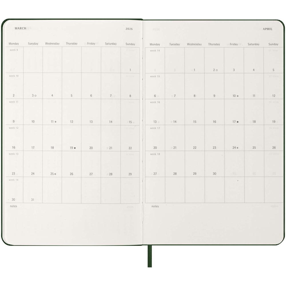Moleskine week-agenda voor 12 maanden met harde kaft L