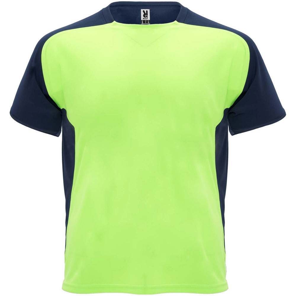 Bugatti unisex sportshirt met korte mouwen - voor bedrijven en relatiegeschenken - Fluor groen, Marineblauw