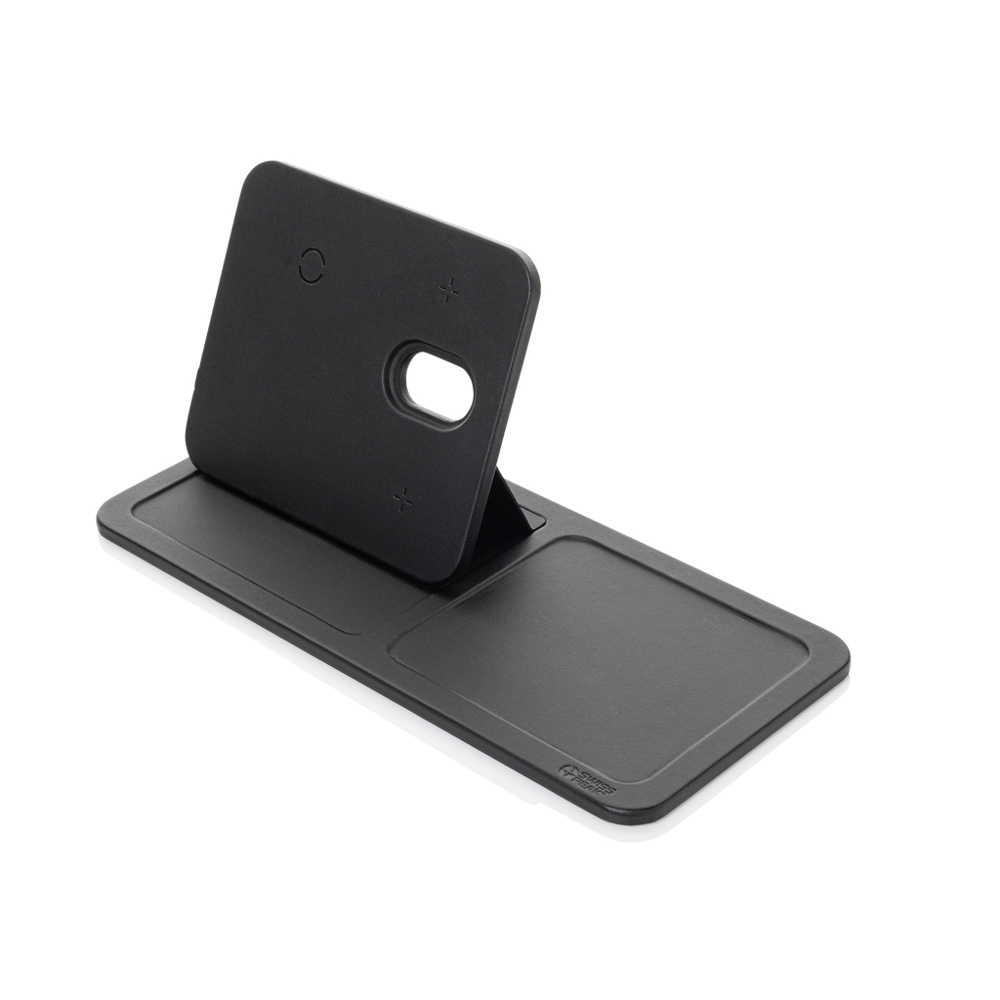 Swiss Peak 3-in-1 RCS gerecycled PU draadloze oplader - met logo of onbedrukt bestellen