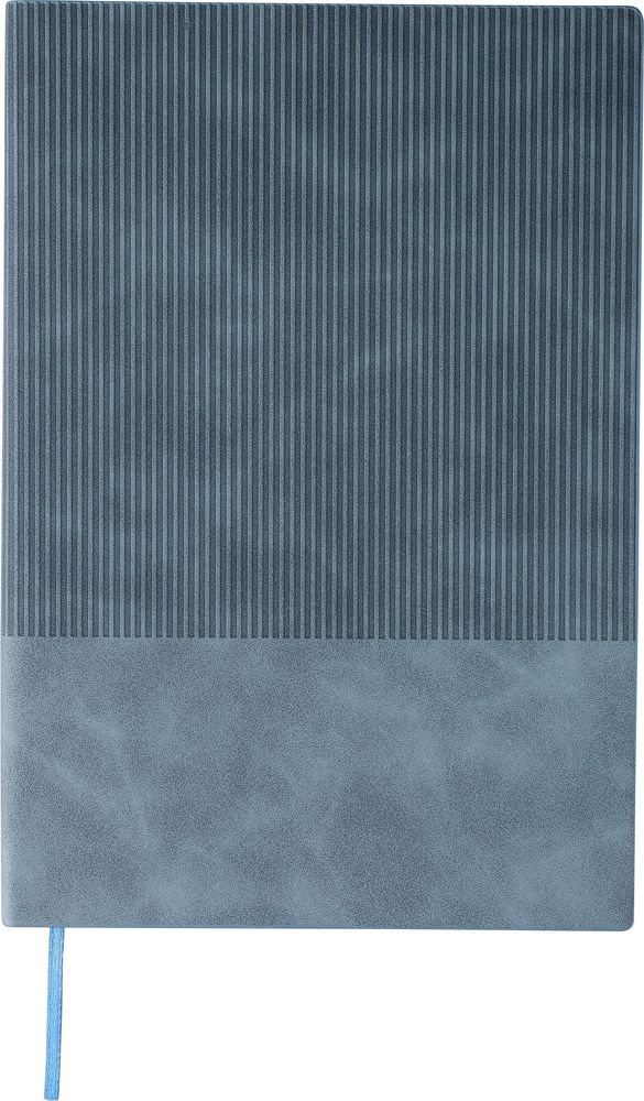 Gerecycled PU-notitieboek (A5) Elian - met logo of onbedrukt bestellen - Lichtblauw