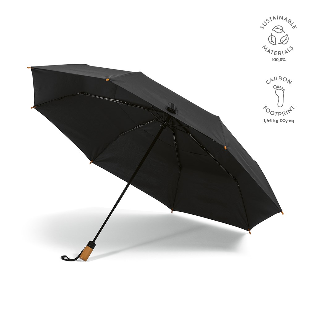 Jackson 27" opvouwbare paraplu rPET automatisch - Zwart - met logo of onbedrukt bestellen