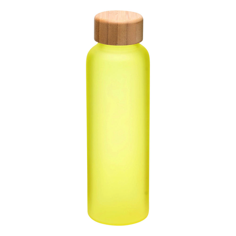TAKE FROSTY - Glazen drinkfles - met logo of onbedrukt bestellen - geel