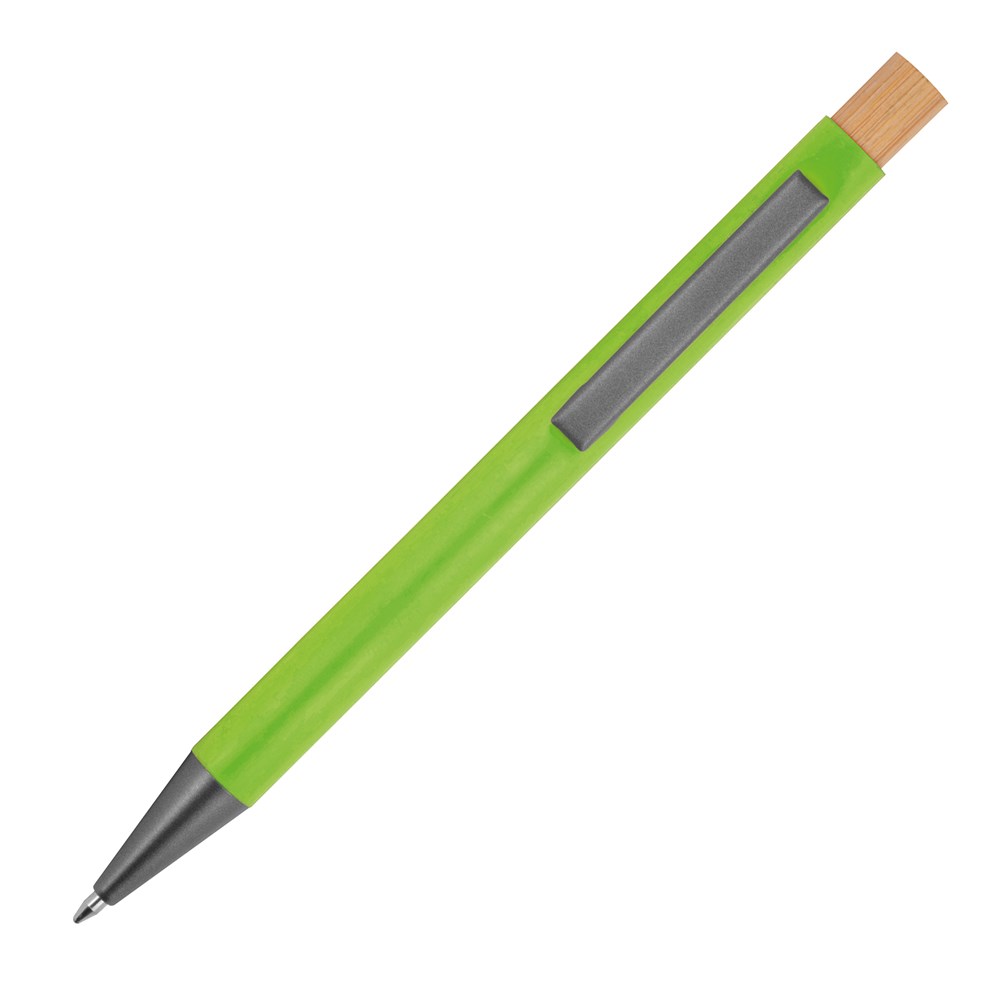 Pen van gerecycled aluminium met bamboe drukker