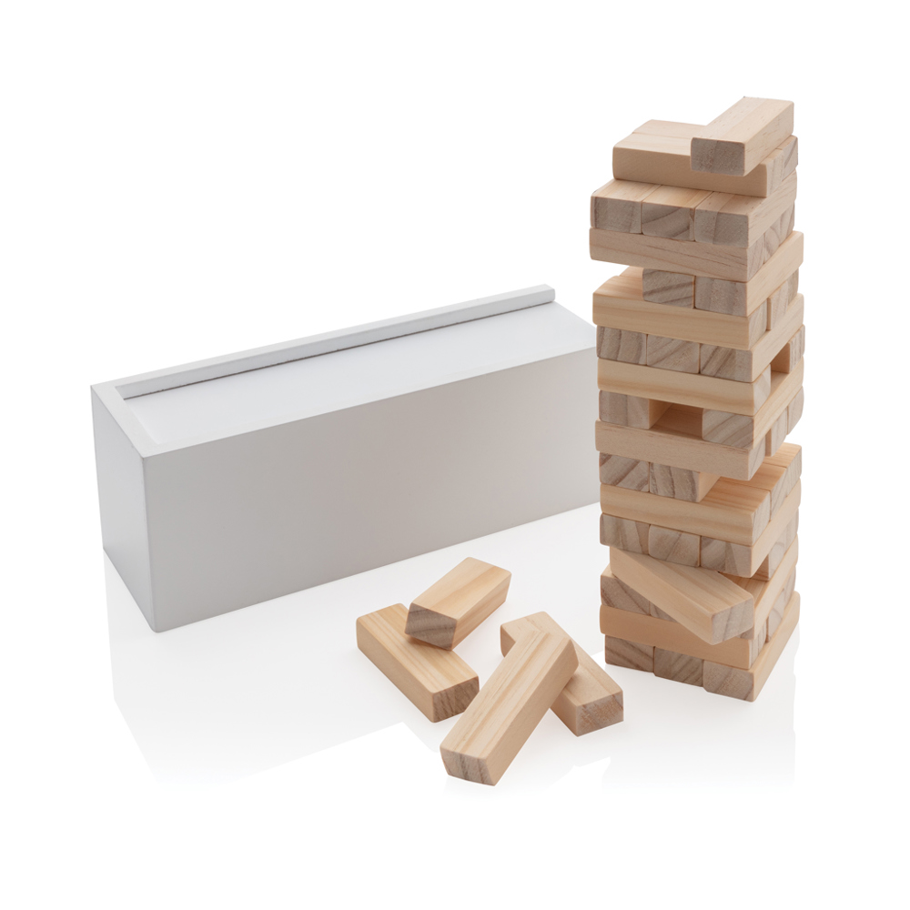 Deluxe houten tuimeltoren stapelspel - voor bedrijven en relatiegeschenken