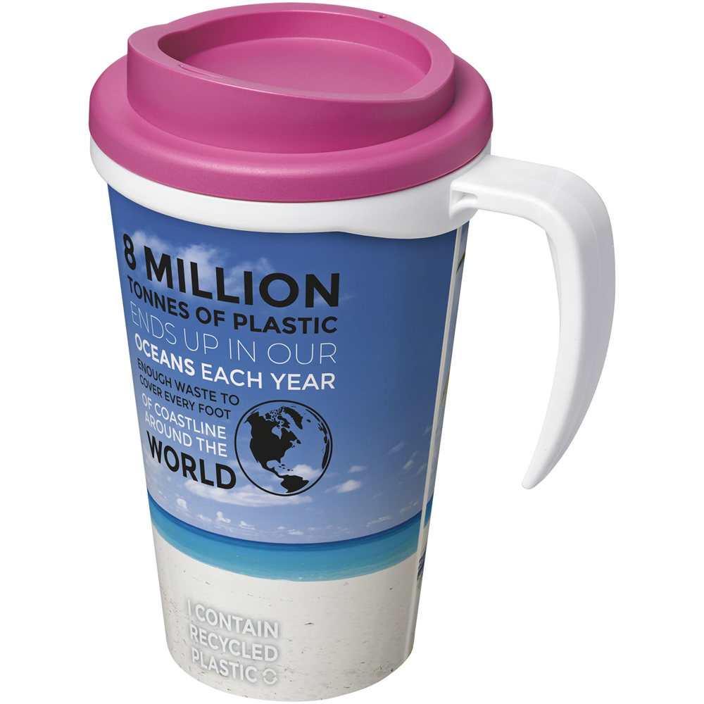 Brite Americano® grande 350 ml geïsoleerde beker - voor bedrijven en relatiegeschenken - Wit, Roze