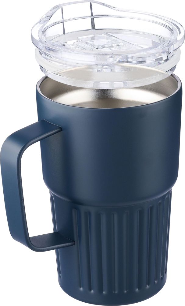 Gerecyclede roestvrijstalen dubbelwandige reismok (450 ml) Calo