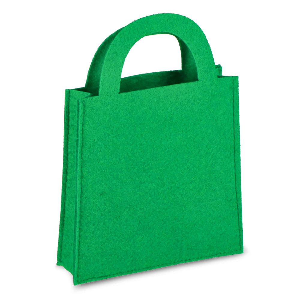 Vilten geschenktasje 15 x 21 cm - kopen of bedrukken - groen