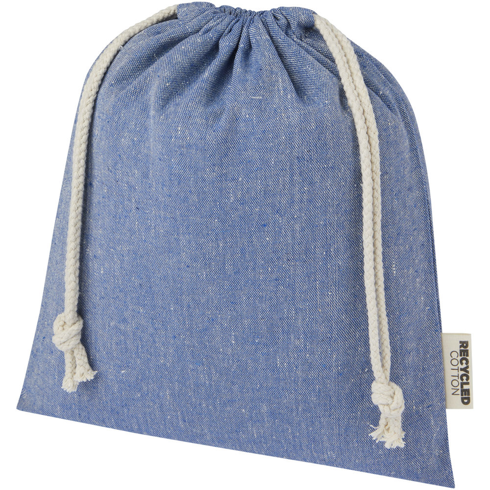 Pheebs geschenktas van 150 g/m² GRS gerecycled katoen, medium, 1,5 l - bedrukt of onbedrukt verkrijgbaar - Gemêleerd blauw