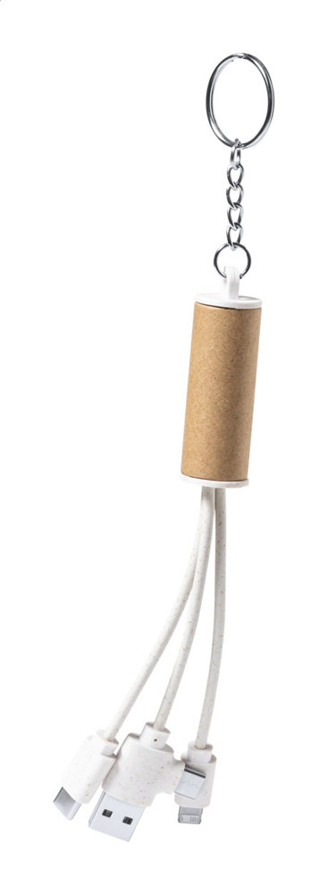 Paplen - sleutelhanger met USB-oplaadkabel - voor bedrijven en relatiegeschenken