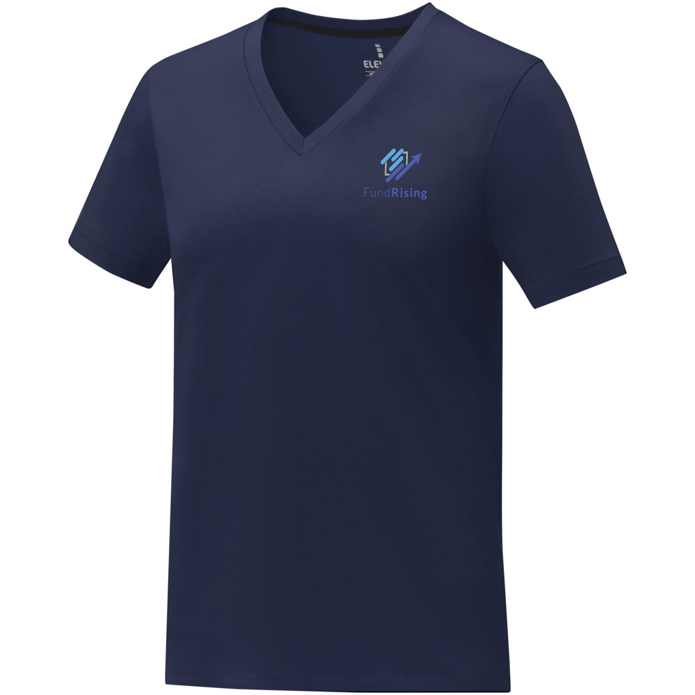 Somoto Dames T-shirt met V-hals en korte mouwen 