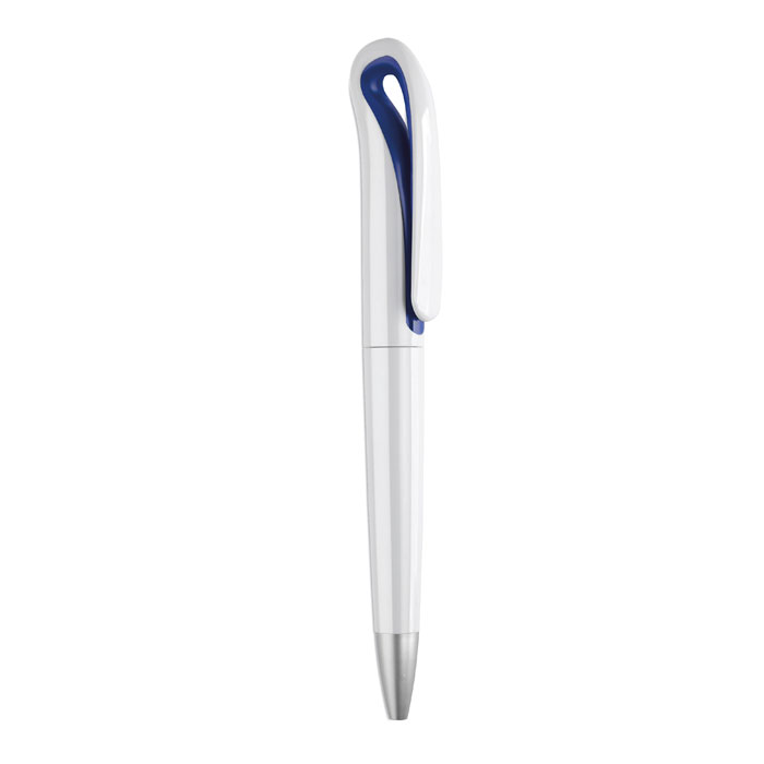 WHITESWAN - ABS pen, draaimechanisme - bedrukt of onbedrukt verkrijgbaar - blauw