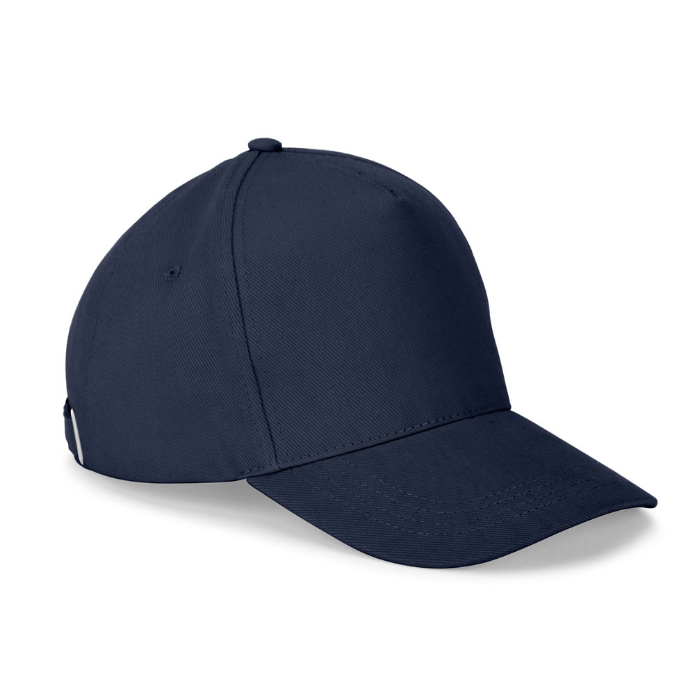 ASHTON. Pet van 100% katoen (260 gsm) met 5 panelen - met logo of onbedrukt bestellen - Marineblauw