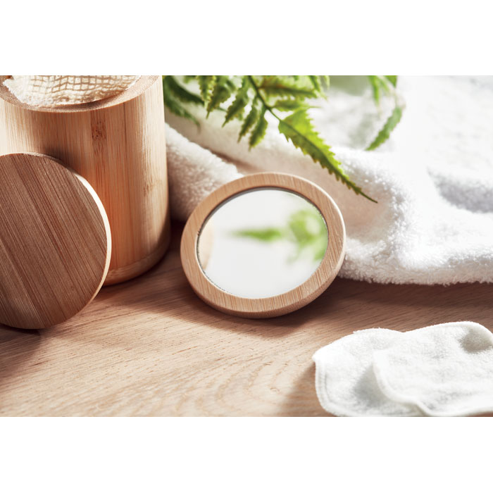 MALAY - Bamboe make-up spiegel - voor bedrijven en relatiegeschenken