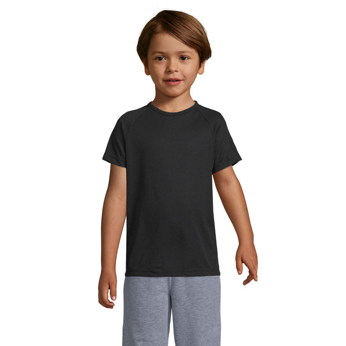 SPORTY KIDS - SPORTY kinder t-shirt 140g - met logo of onbedrukt bestellen - Zwart