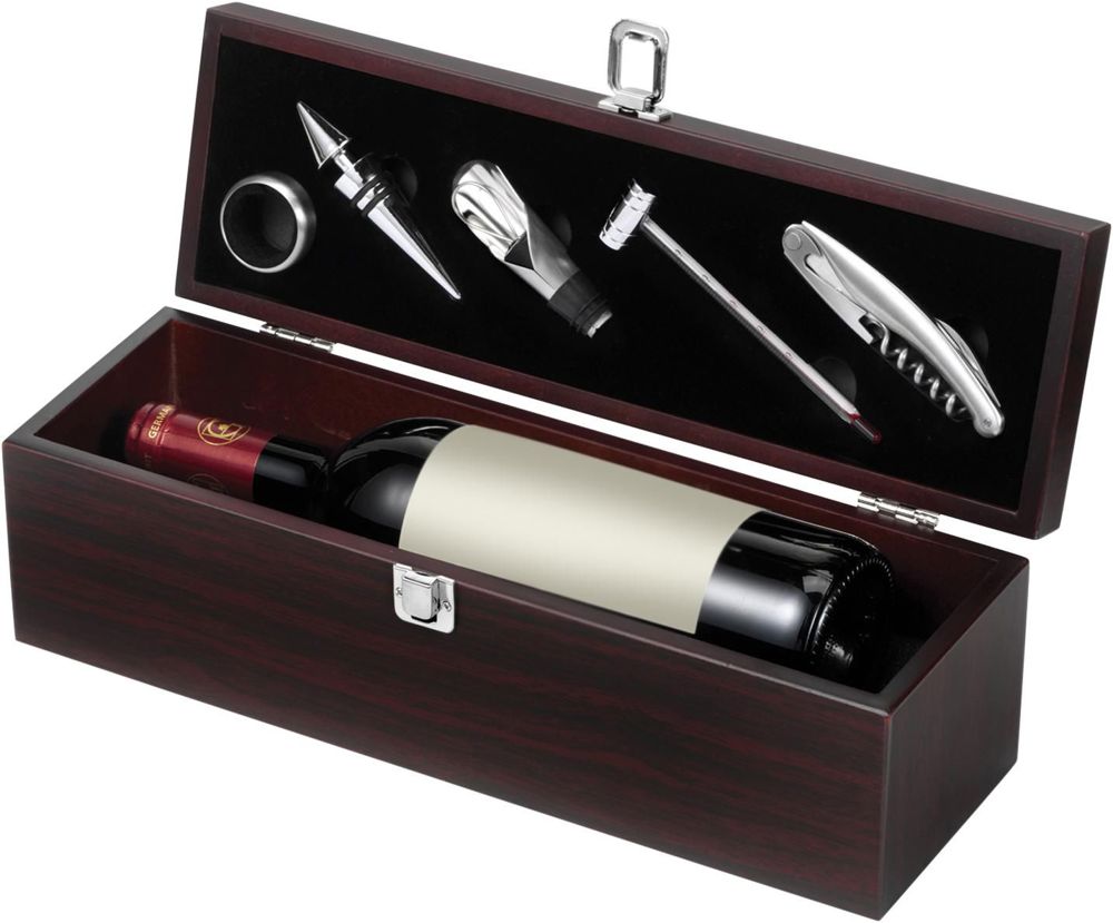 Wooden wijn cadeauset Nikita - kopen of bedrukken