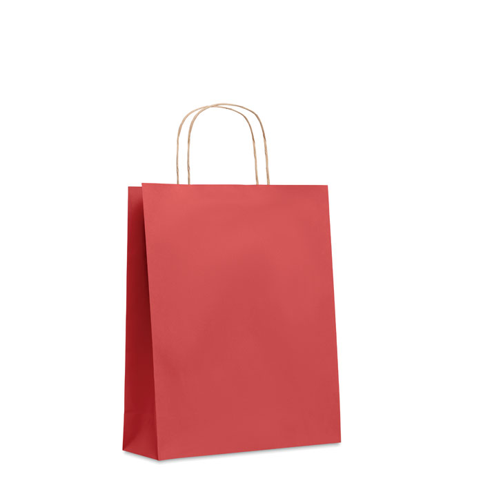 PAPER TONE M - Medium papieren geschenktas - met logo of onbedrukt bestellen - Rood