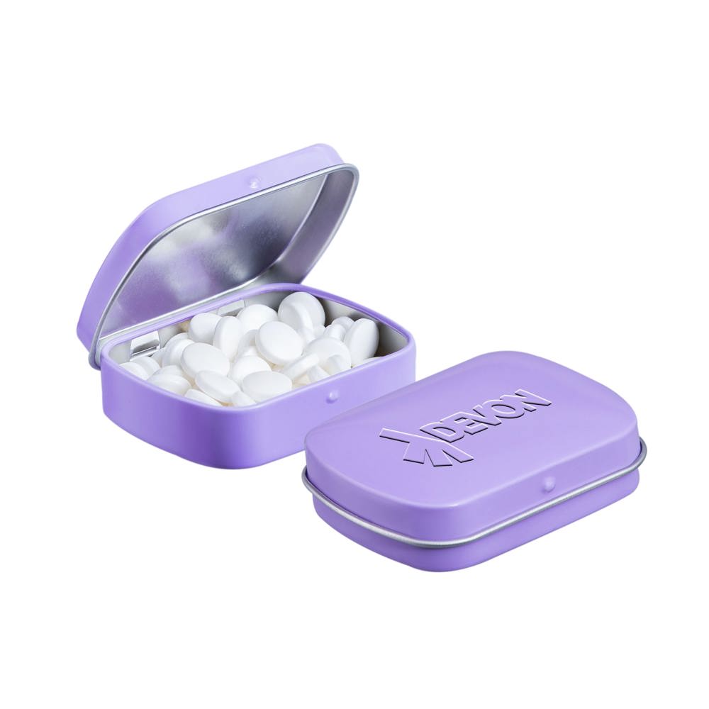 Mini scharnierblikje embossing - bedrukt of onbedrukt verkrijgbaar - Lila