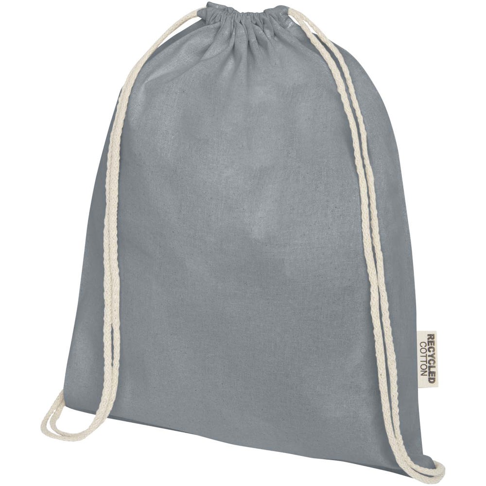 Oregon tas met trekkoord van 140 g/m² GRS gerecycled katoen - kopen of bedrukken - Grijs