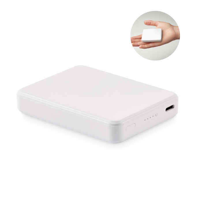 KLEINPOW - Powerbank 5000 mAh - kopen of bedrukken - wit