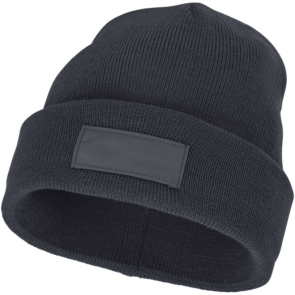 Boreas beanie met patch - met logo of onbedrukt bestellen - Stormgrijs