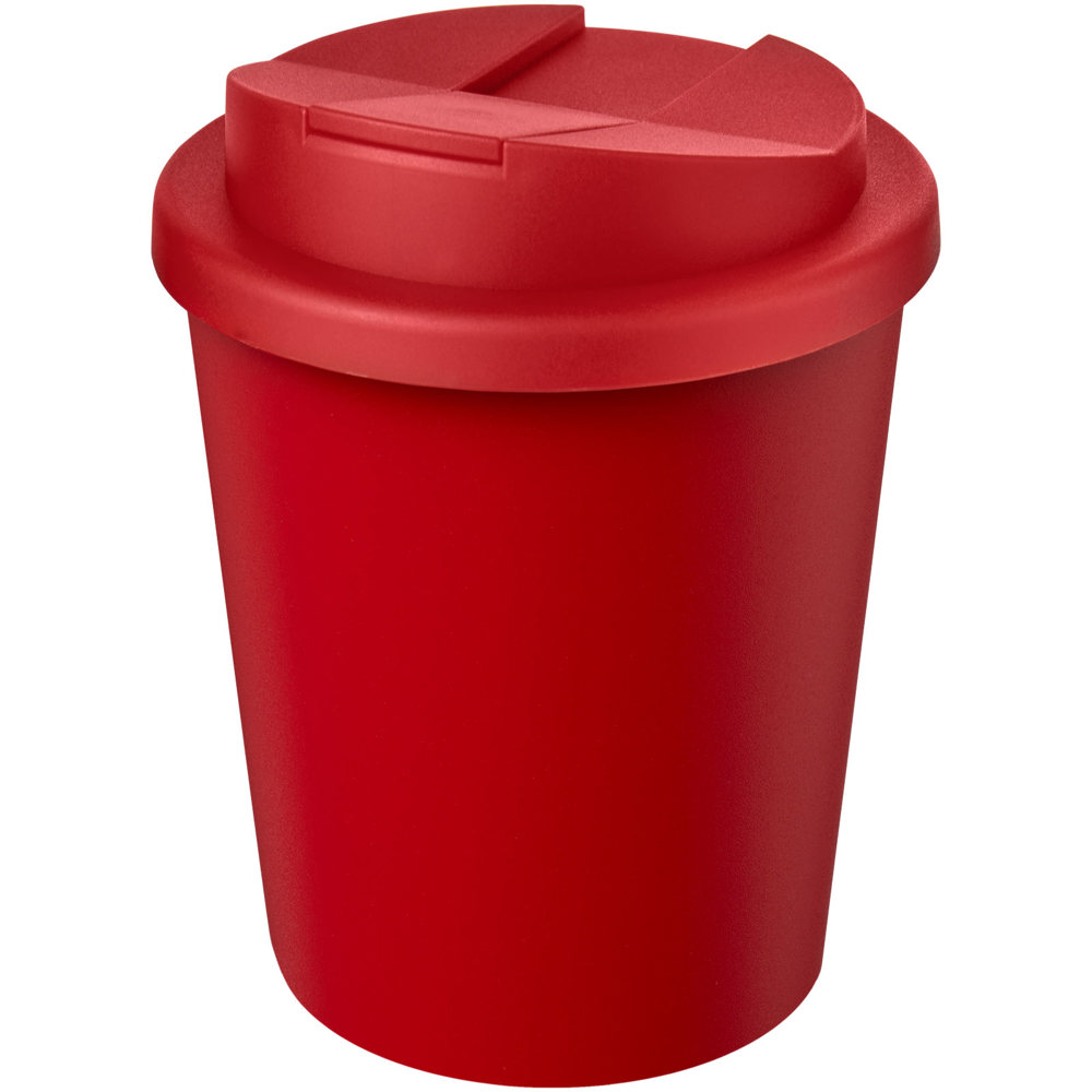 Americano® Espresso Eco 250 ml gerecyclede beker met knoeibestendig deksel - bedrukt of onbedrukt verkrijgbaar - rood