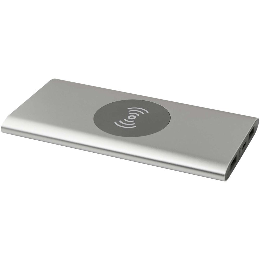 Juice type-C draadloze powerbank van 8000 mAh van gerecycled aluminium - voor bedrijven en relatiegeschenken - zilver