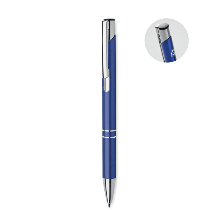 BERN RA - Gerecyclede aluminium balpen - met logo of onbedrukt bestellen - Royal Blauw