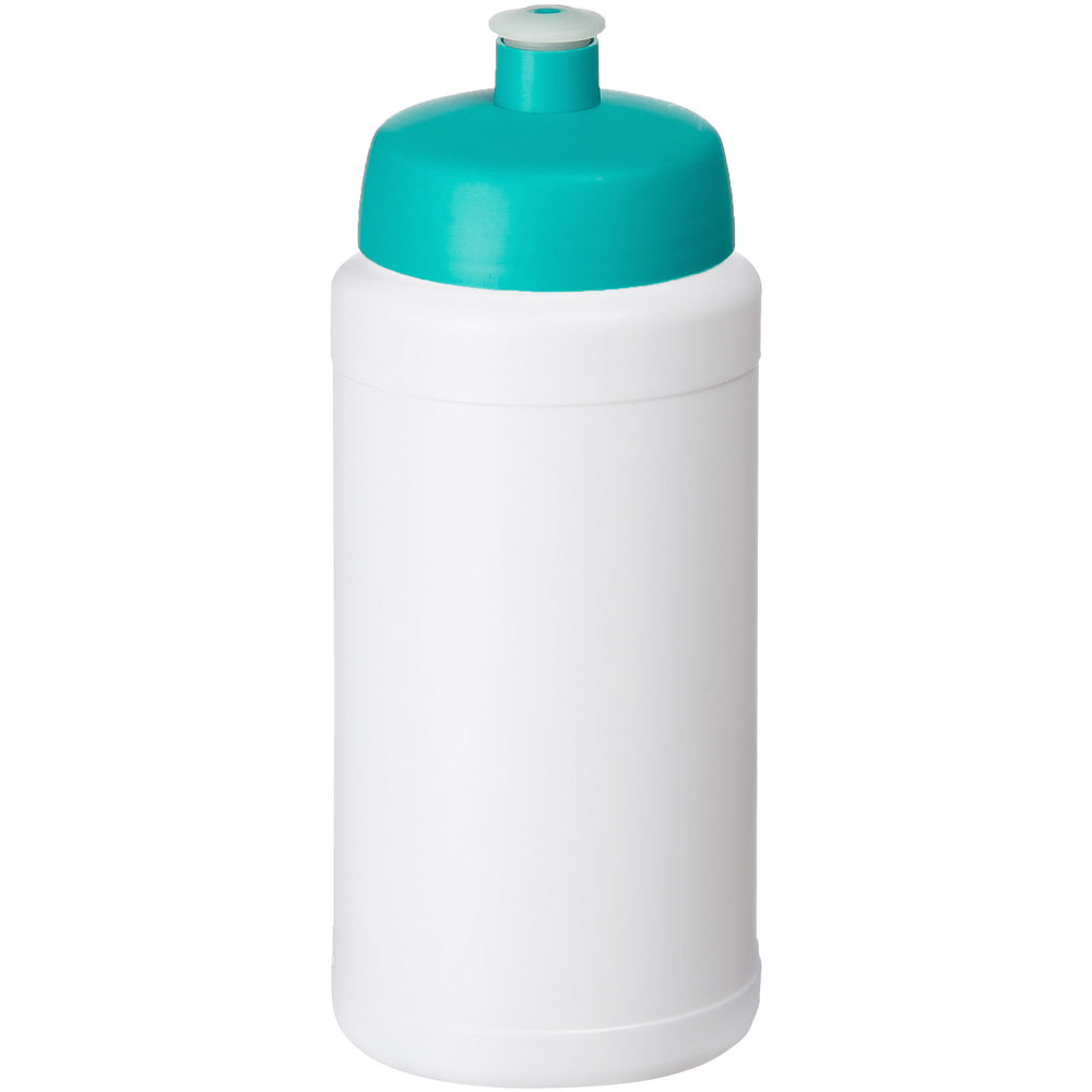 Baseline® Plus 500 ml drinkfles met sportdeksel - met logo of onbedrukt bestellen - Wit, Aqua