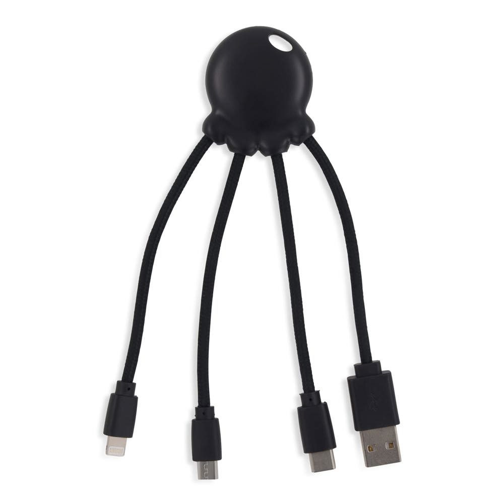 2087 | Xoopar Eco Octopus Oplaadkabel - voor bedrijven en relatiegeschenken - Zwart