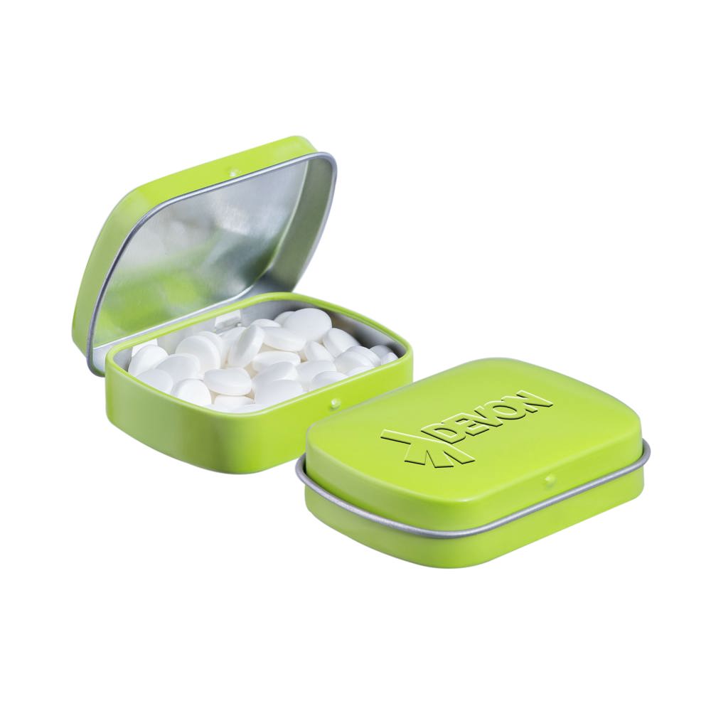 Mini scharnierblikje embossing - bedrukt of onbedrukt verkrijgbaar - lime