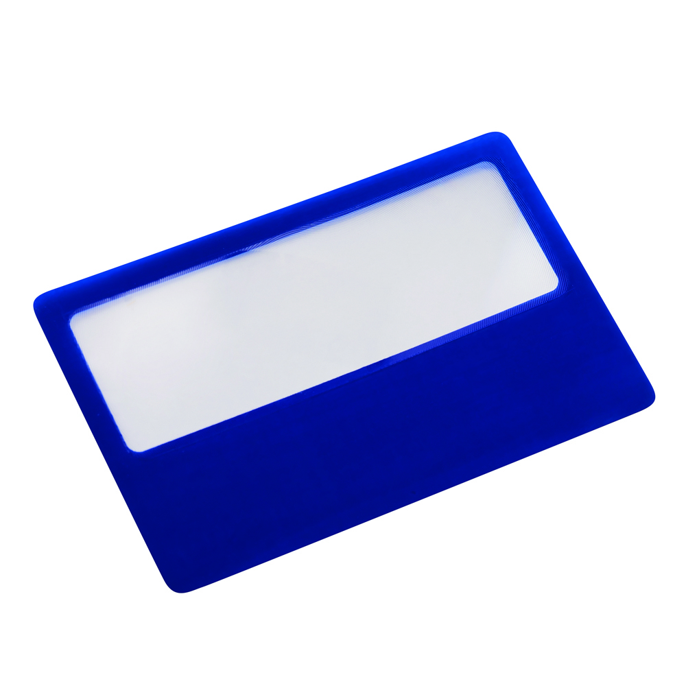 SUPPORT - Loep in handig creditcard-formaat - voor bedrijven en relatiegeschenken - blauw