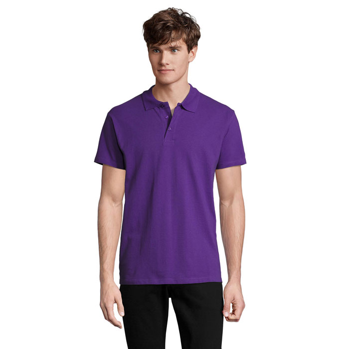 SPRING II - SPRING II HEREN Polo 210g - met logo of onbedrukt bestellen - Donker Paars