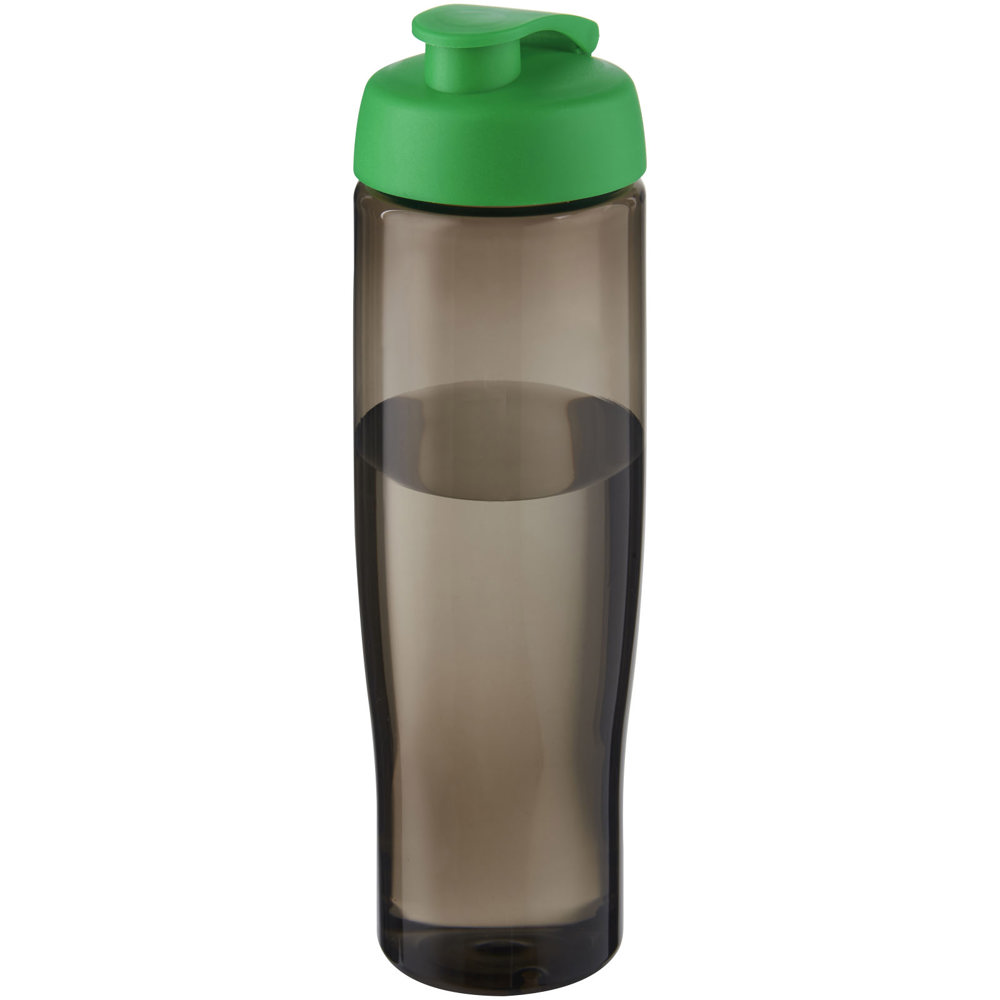 H2O Active® Eco Tempo drinkfles van 700 ml met klapdeksel - met logo of onbedrukt bestellen - Groen, Houtskool